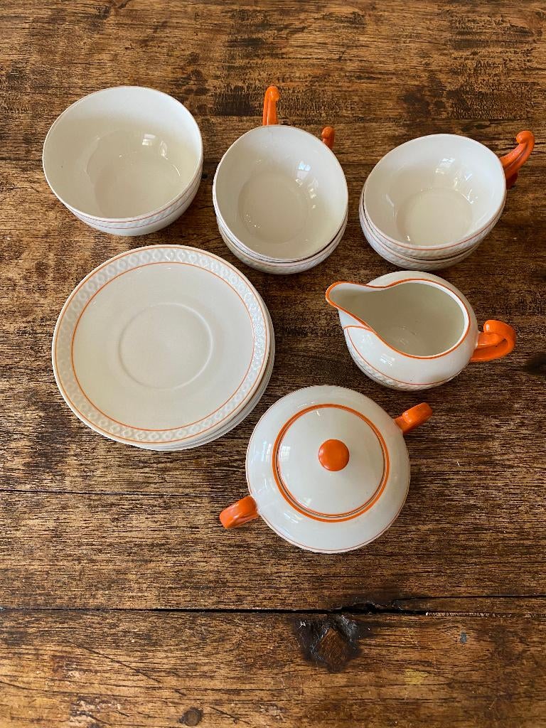 Brocante art deco servies onderdelen, Ophalen of Verzenden