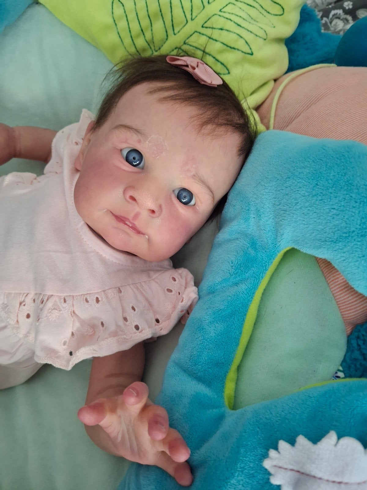 Reborn baby Vian💙💗, Verzenden, Zo goed als nieuw, Babypop