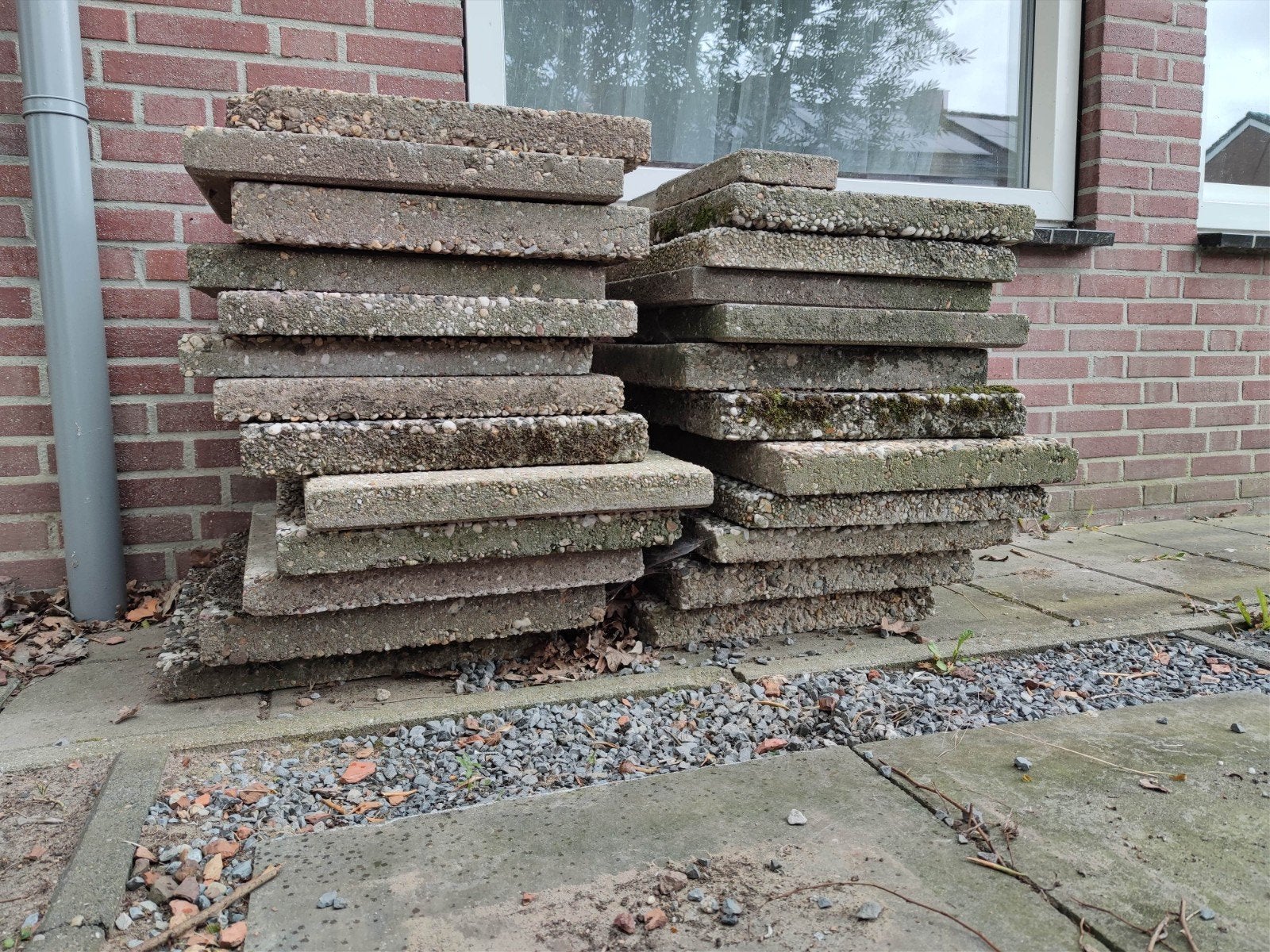 24 gebruikte terrastegels 50cm x 50cm (beton), Ophalen, Gebruikt, 10 m² of meer, Beton
