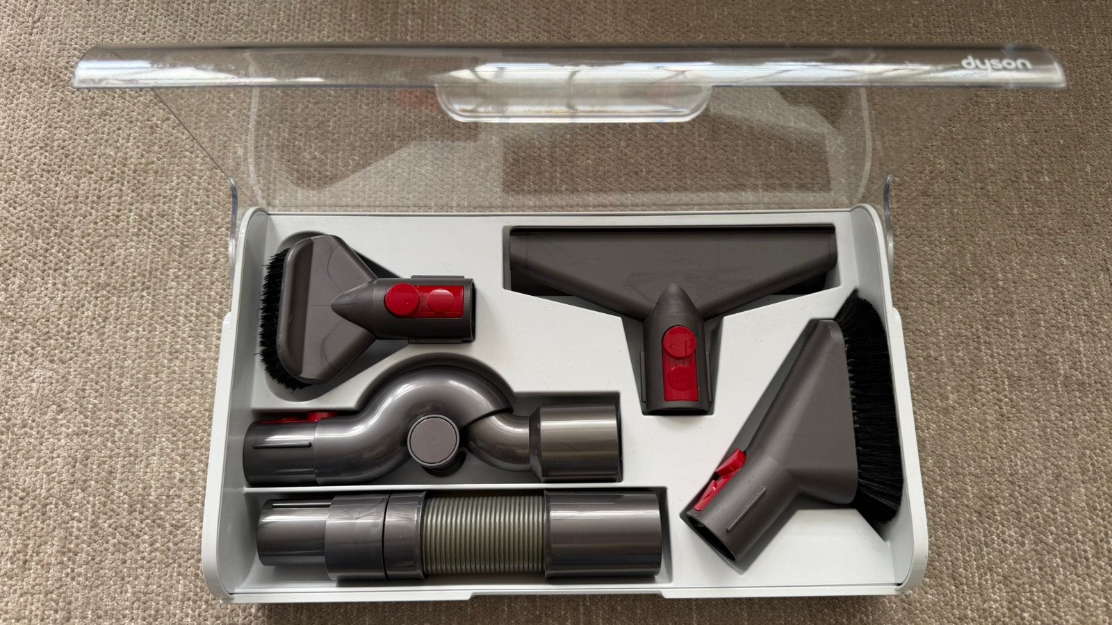 Originele Dyson accessoireset in opbergdoos, Ophalen of Verzenden, Zo goed als nieuw, Dyson, Minder dan 1200 watt