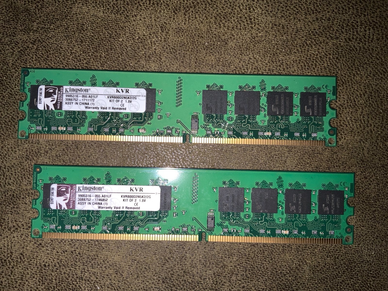 Kingston KVR DDR2 RAM Geheugenmodules (2x 2 GB), Computers en Software, Gebruikt, Server, Ophalen of Verzenden, DDR2
