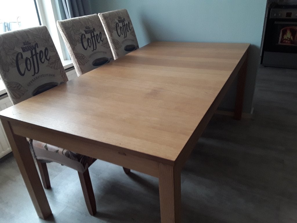 Massieve eettafel, Huis en Inrichting, Tafels | Eettafels, Ophalen, Gebruikt, Eikenhout, 50 tot 100 cm