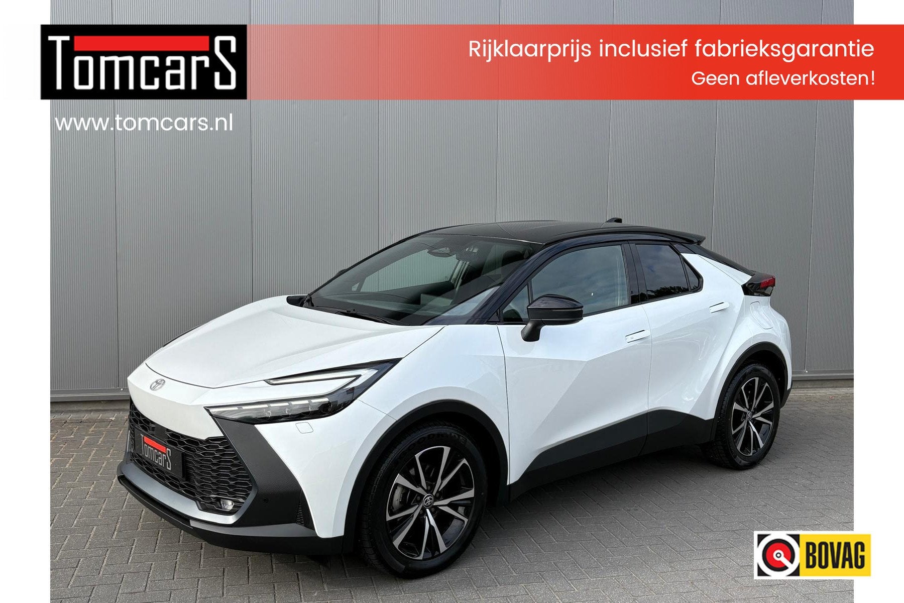 Toyota C-HR 1.8 Hybrid 140PK First Edition Bi-Tone/Winter-pa, Auto's, 12 maanden, Stof, 4 cilinders, Wit