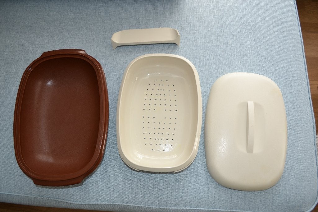 Vintage Tupperware  microwave steamer, Ophalen of Verzenden, Zo goed als nieuw, Overige typen, Met deksel