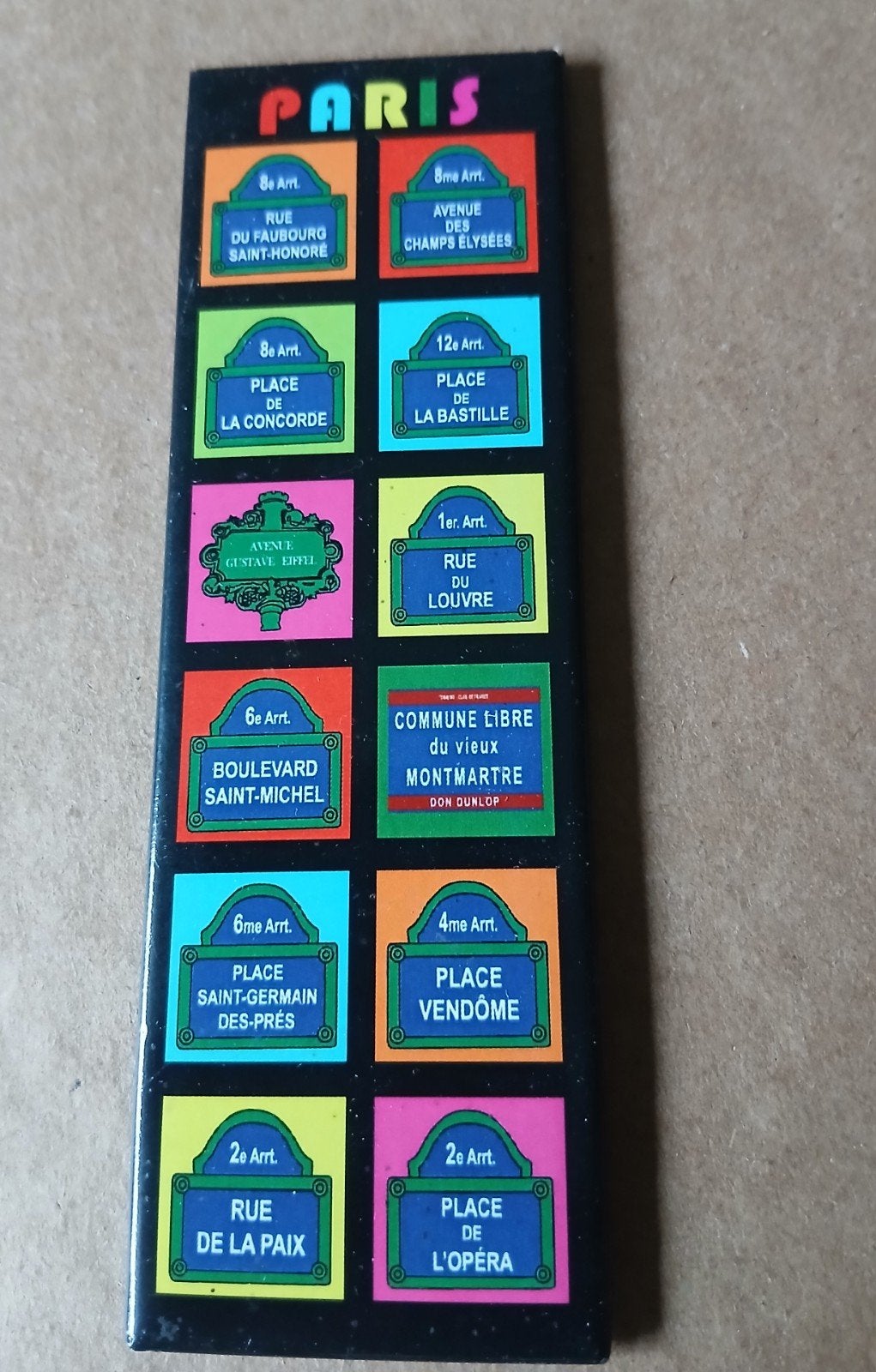 Magneet Parijs straatnaamborden souvenir, Ophalen of Verzenden, Gebruikt