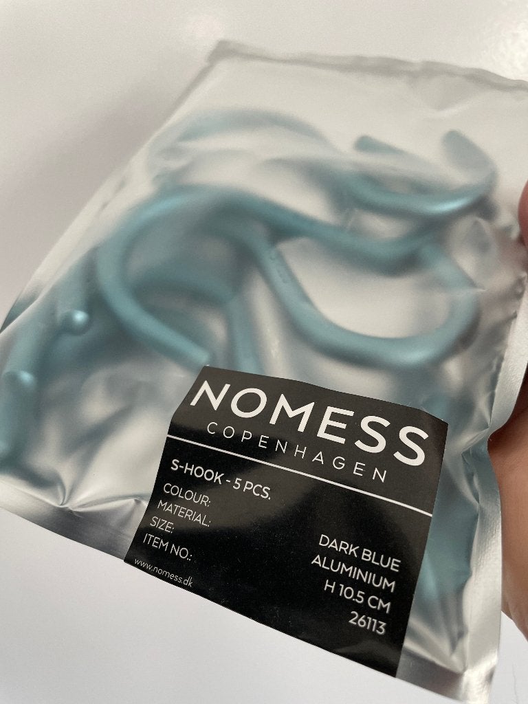 Nomess Copenhagen S-Haken Blauw 5 stuks, Nieuw, Ophalen of Verzenden, Modern, Blauw