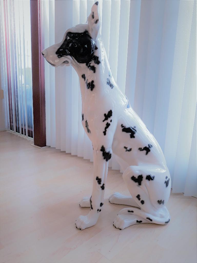 levensecht vintage porseleinen beeld Deense Dog - 93 cm, Ophalen
