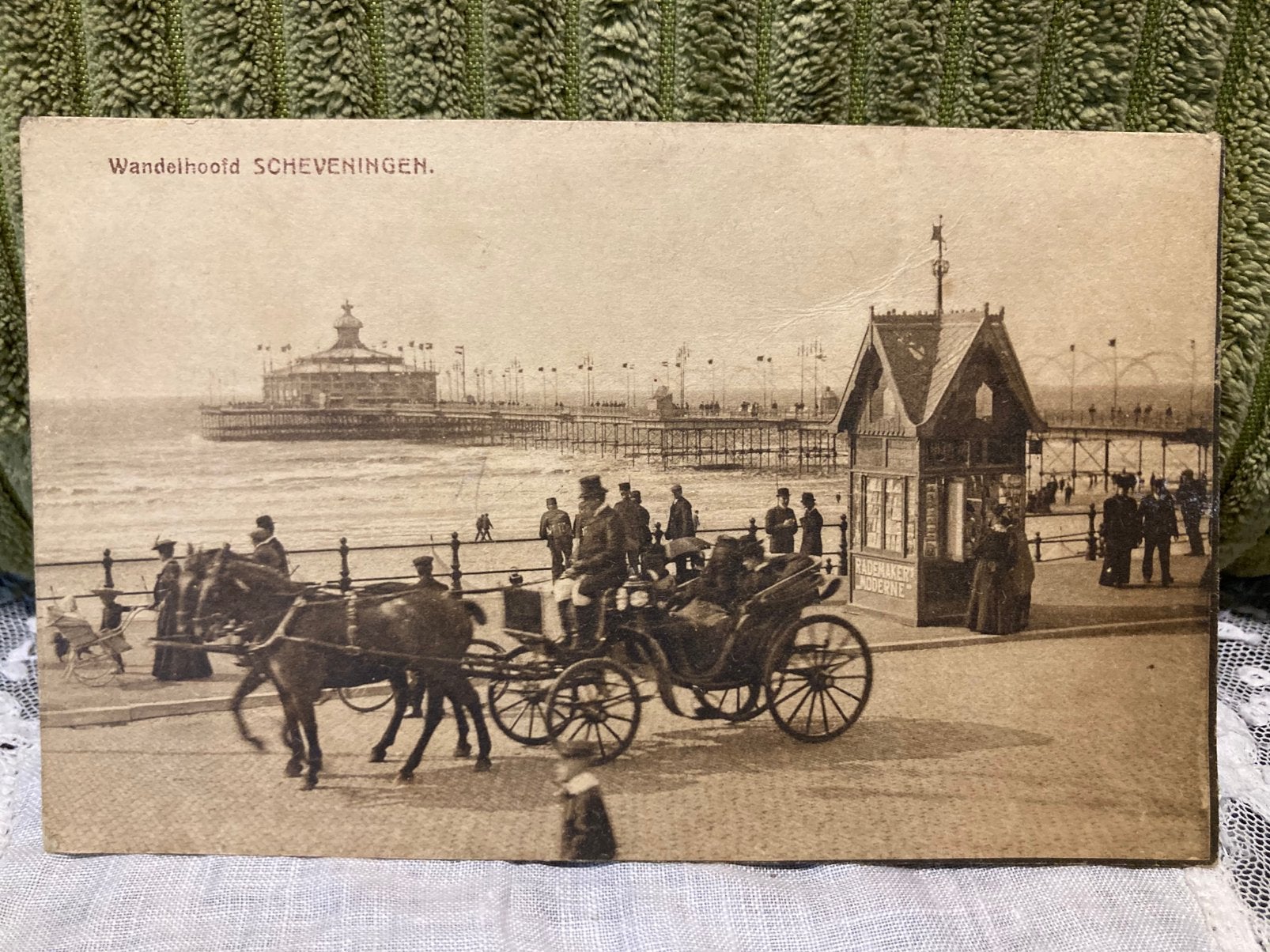 Oude ansichtkaart wandelhoofd Scheveningen (, Ophalen of Verzenden, Voor 1920, Zuid-Holland