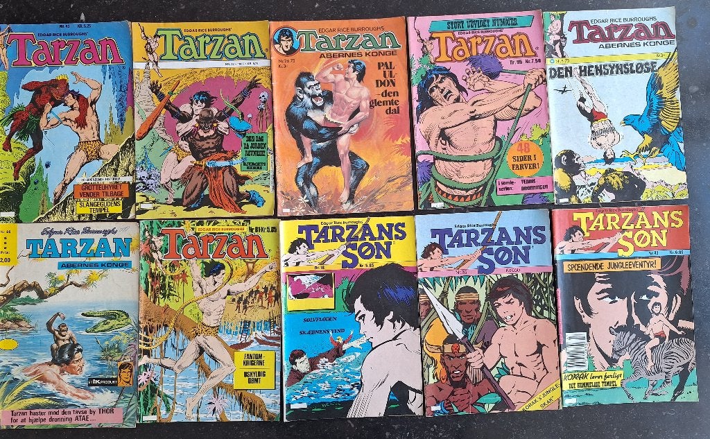 17 Deentalige en Zweedstalige Tarzan/Tarzan's zoon comics, Meerdere comics, Verzenden, Gelezen, Europa