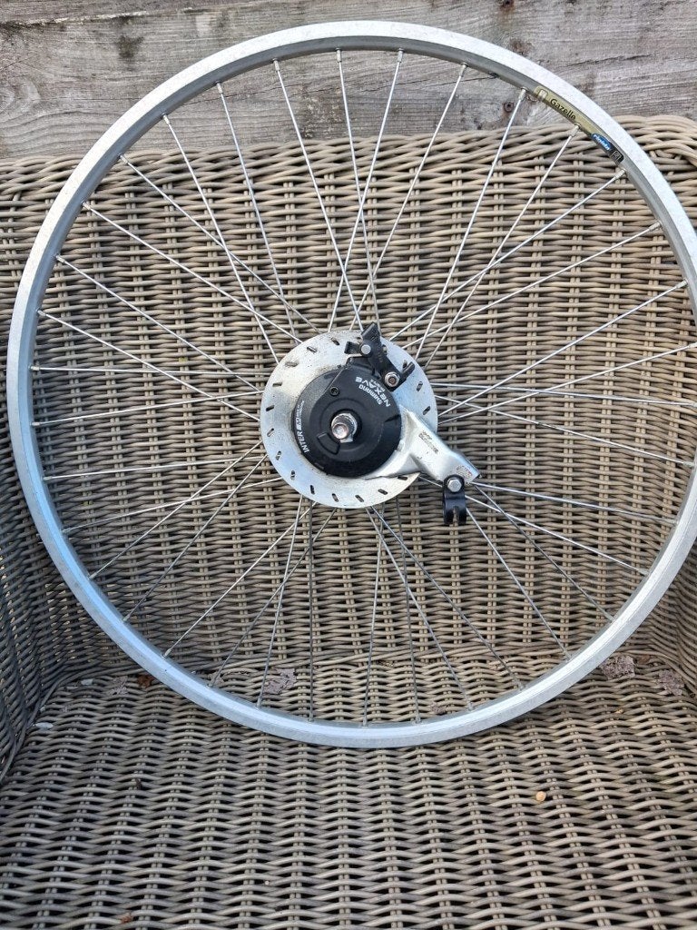 achterwiel met Shimano Nexus 8 en rollerbrake., Fietsen en Brommers, Fietsonderdelen, Ophalen of Verzenden, Wiel, Aluminium