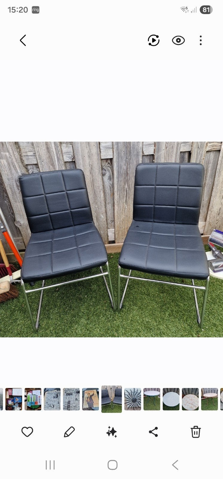 Tafel zwart met 2 stoelen, Ophalen, Gebruikt, Zwart