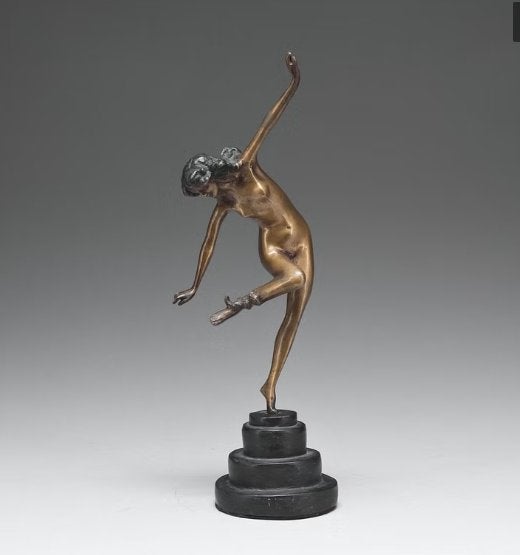 Bronzen beeld van danseres gesigneerd., Ophalen, Brons