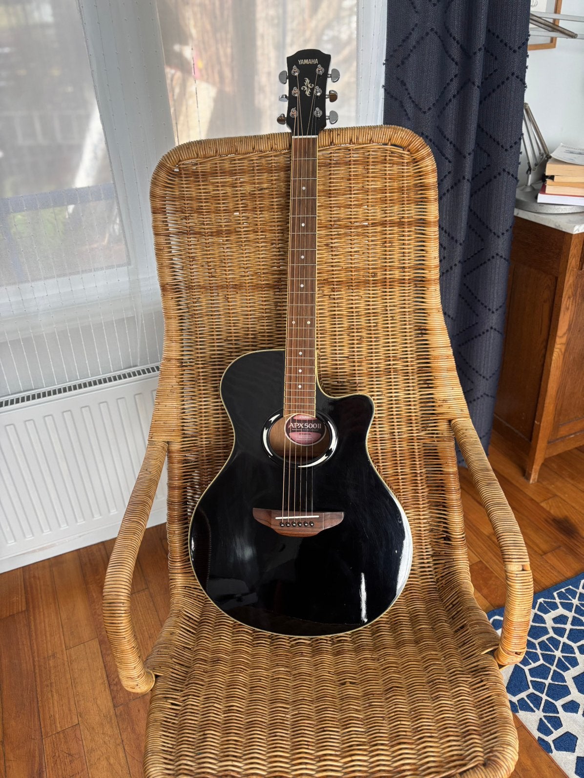 Yamaha APX500II BL zwart elektrisch-akoestische gitaar +hoes, Ophalen, Gebruikt, Overige typen