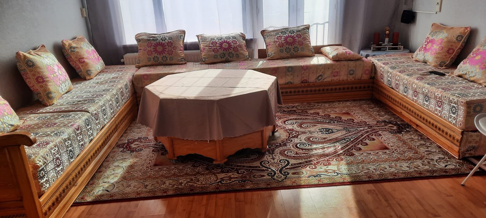 Traditionele Marokkaanse banken set, Huis en Inrichting, Gebruikt, Hoekbank, 300 cm of meer, 75 tot 100 cm