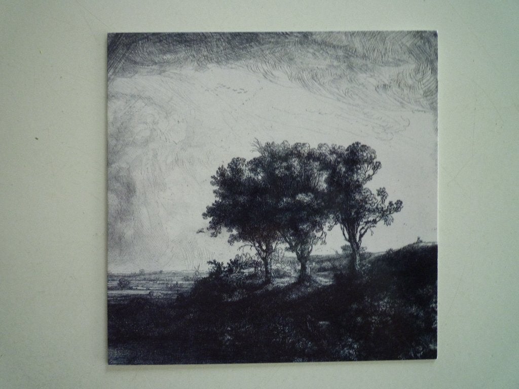 Kunstkaart Rembrandt van Rijn de drie bomen, Ophalen of Verzenden, Voor 1920, Overige thema's