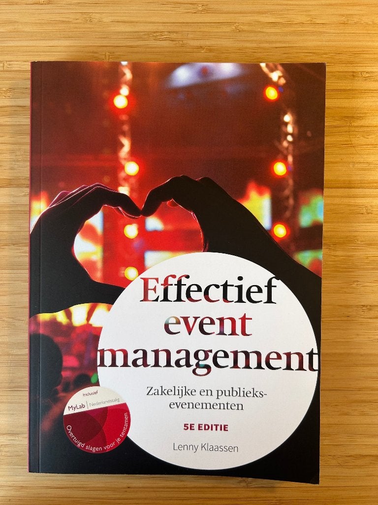 effectief eventmanagement, Lenny Klaassen 5e editie, Ophalen of Verzenden, Beta, Zo goed als nieuw, HBO