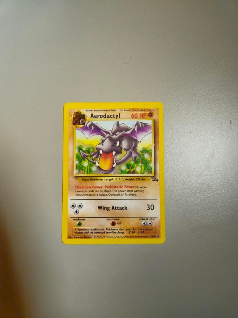 Pokemon Aerodactyl Fossil 16/62 Engels, Ophalen of Verzenden, Zo goed als nieuw, Losse kaart