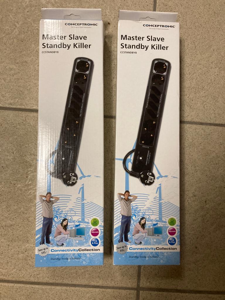 2x Conceptronic Master Slave Stekkerdoos Standby Killer, Ophalen of Verzenden, Nieuw