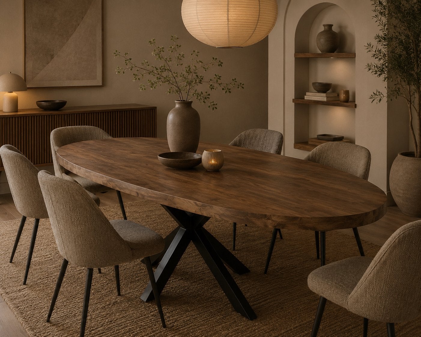 Ovale tafel donker gefinist 220x100x77 nu 250,-, Ophalen, Japandi, Industrieweg 25, 100 tot 150 cm