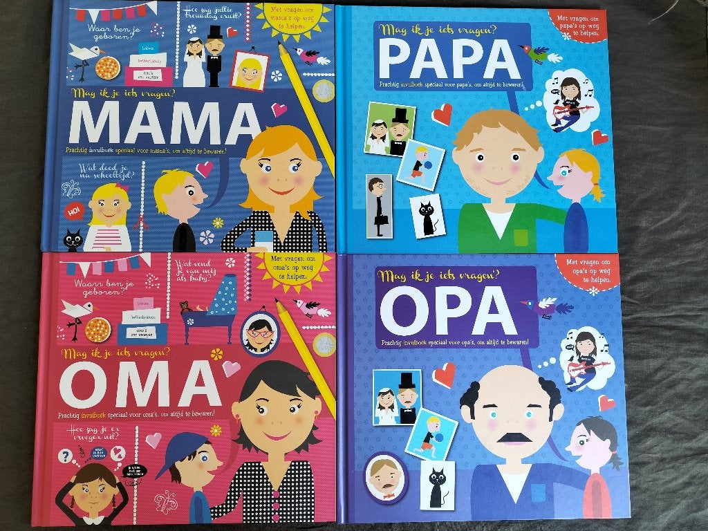 Mag ik je iets vragen? Mama / Papa / Opa (oma is verkocht), Ophalen of Verzenden, Zo goed als nieuw, Opvoeding tot 6 jaar