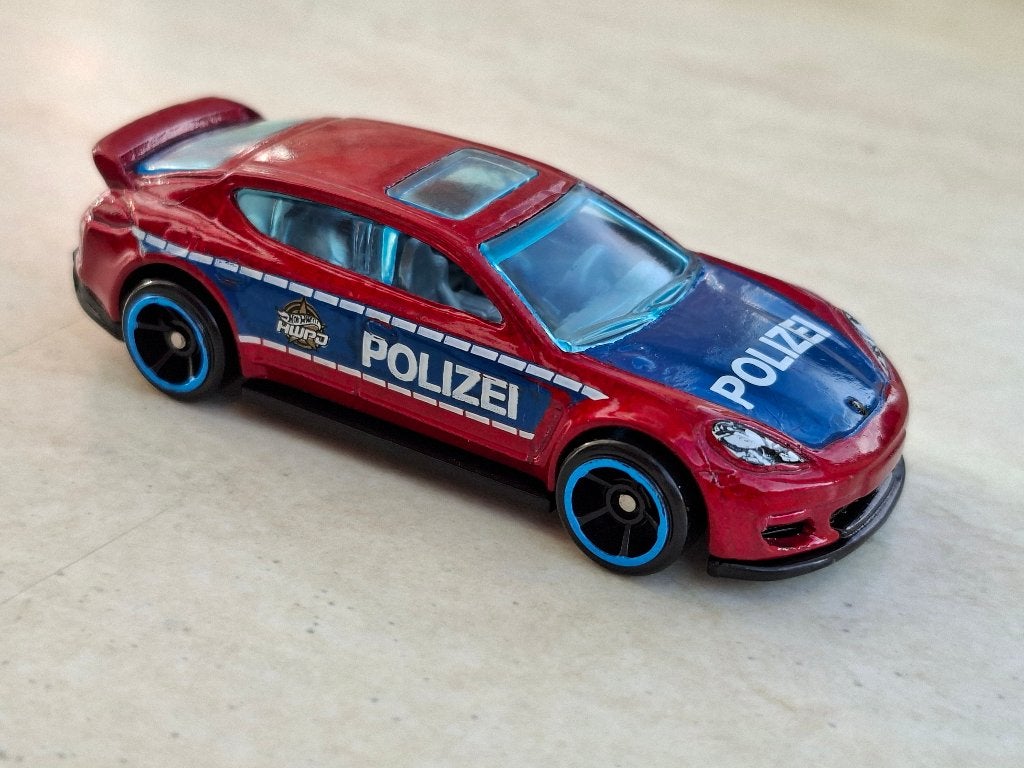 Porsche Panamera van Hot Wheels 3 inch polizei, Ophalen of Verzenden, Nieuw, Auto