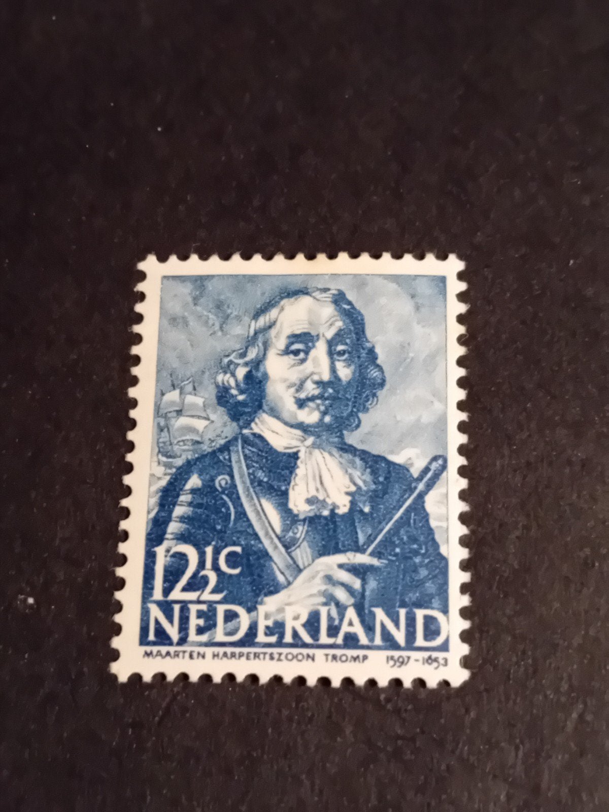 Nederlandse postzegel Maarten Harpertsz. Tromp 12,5c, Postzegels en Munten, Ophalen of Verzenden, Na 1940, Gestempeld