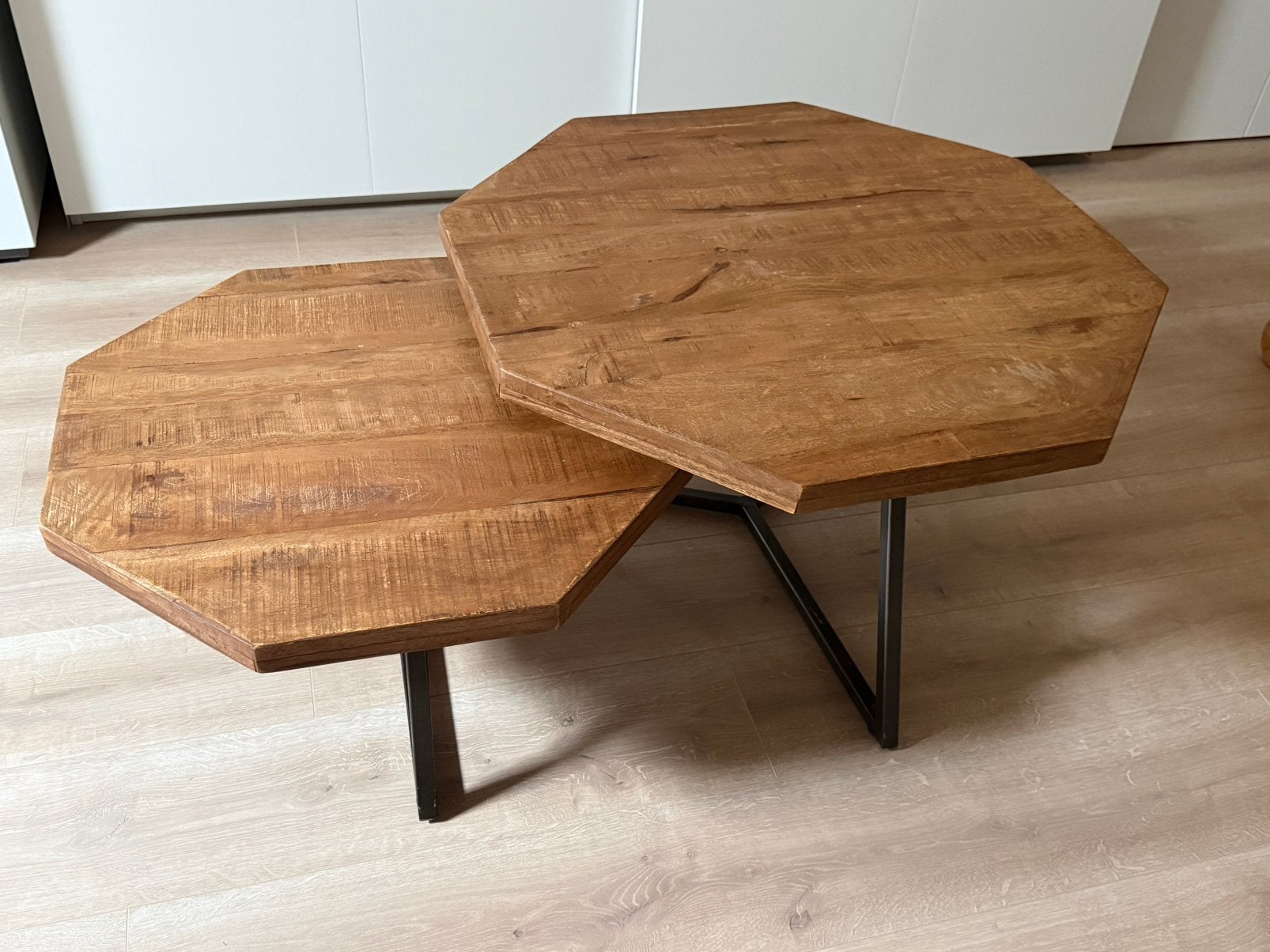 By-Boo Salontafel Octagon Hout set van 2 stuks, Gebruikt, 50 tot 100 cm, 50 tot 100 cm, Overige vormen