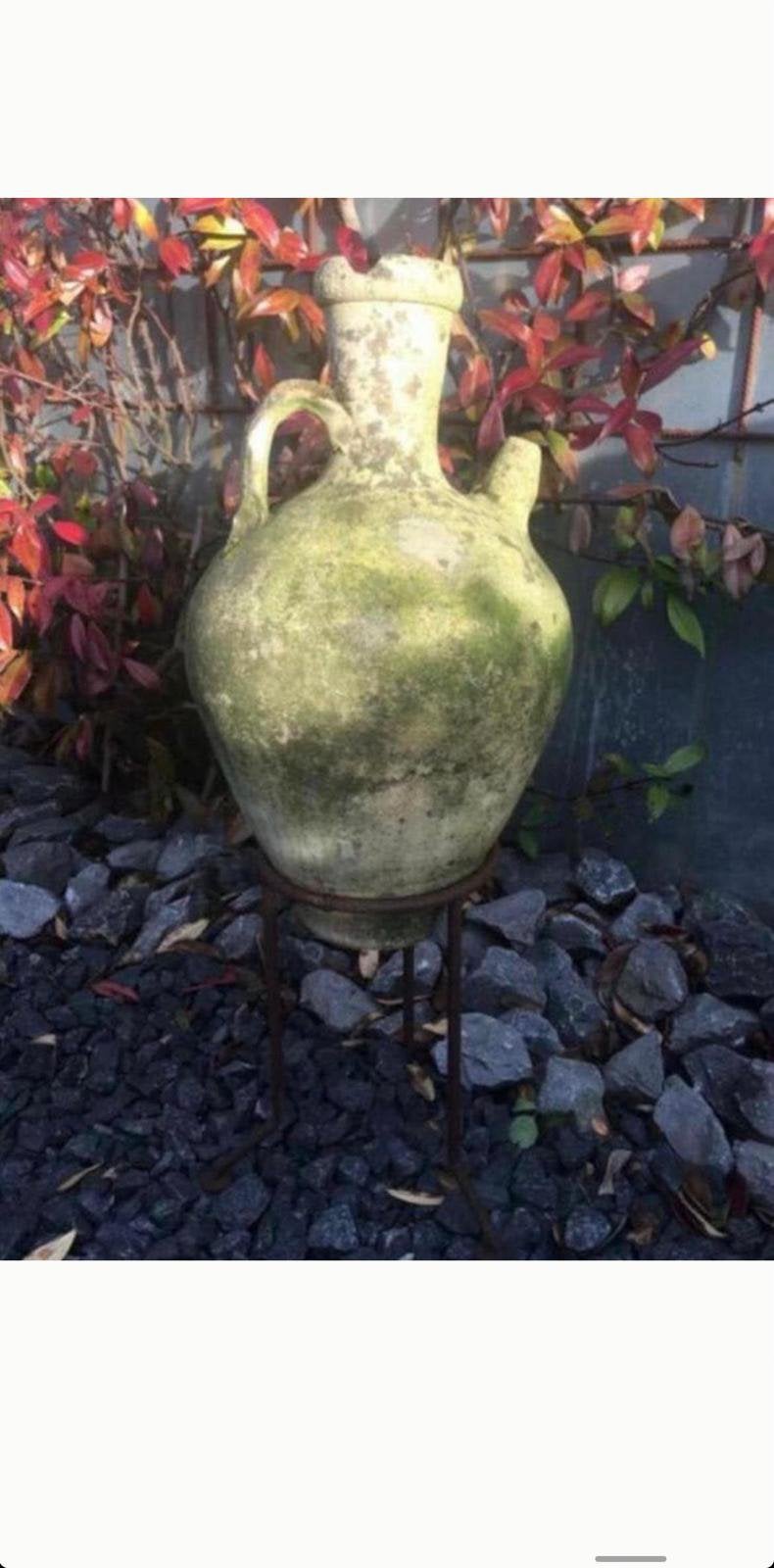 Unieke oude terracotta kruik antiek authentiek decoratief, Ophalen