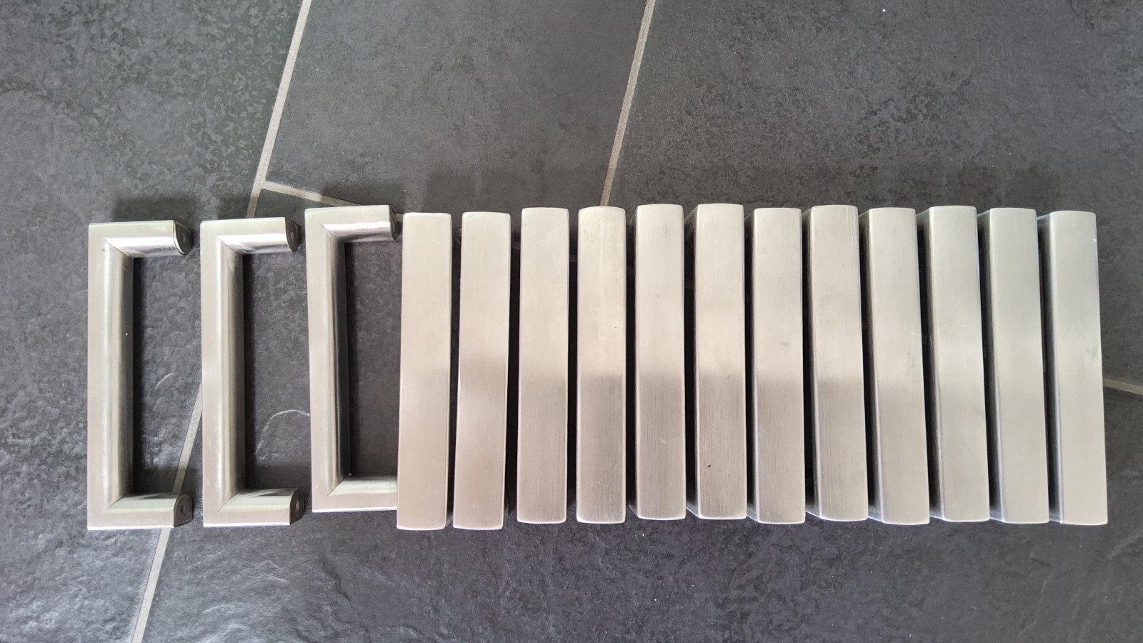 14x RVS Handgreep 128mm Schroefafstand, 2cm Breedte, Ophalen of Verzenden, Gebruikt, Rvs, Overige typen