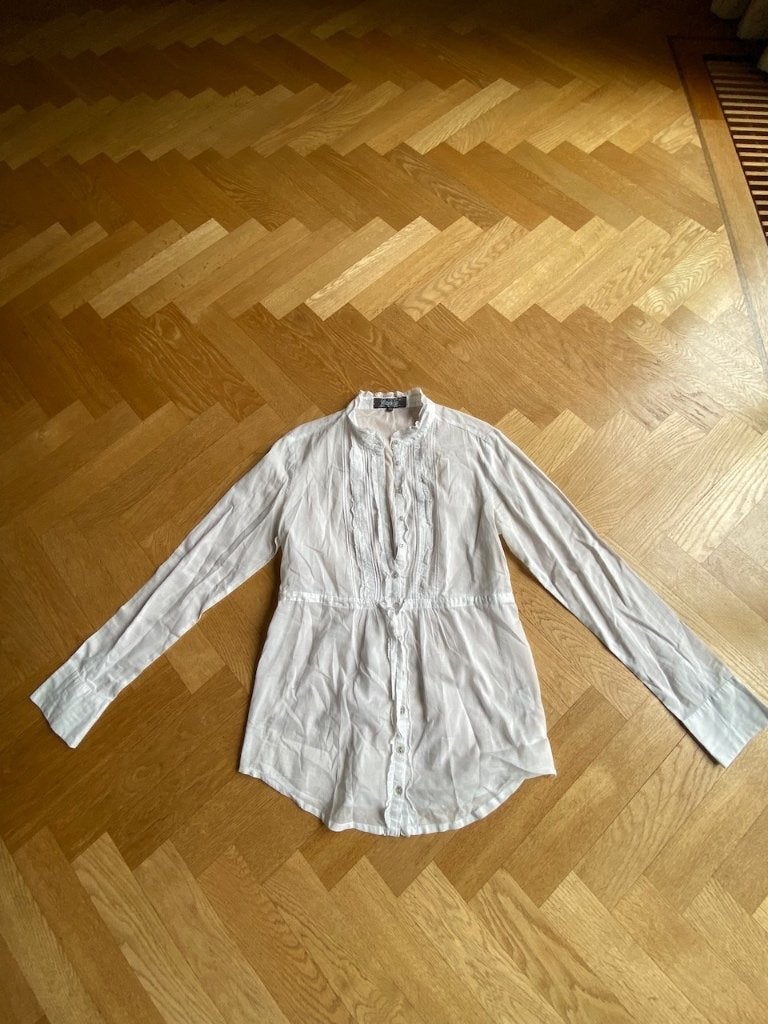Dunne witte blouse /tuniek met lange mouwen, Anna van Toor, Anna van Toor, Wit, Ophalen of Verzenden, Maat 36 (S)
