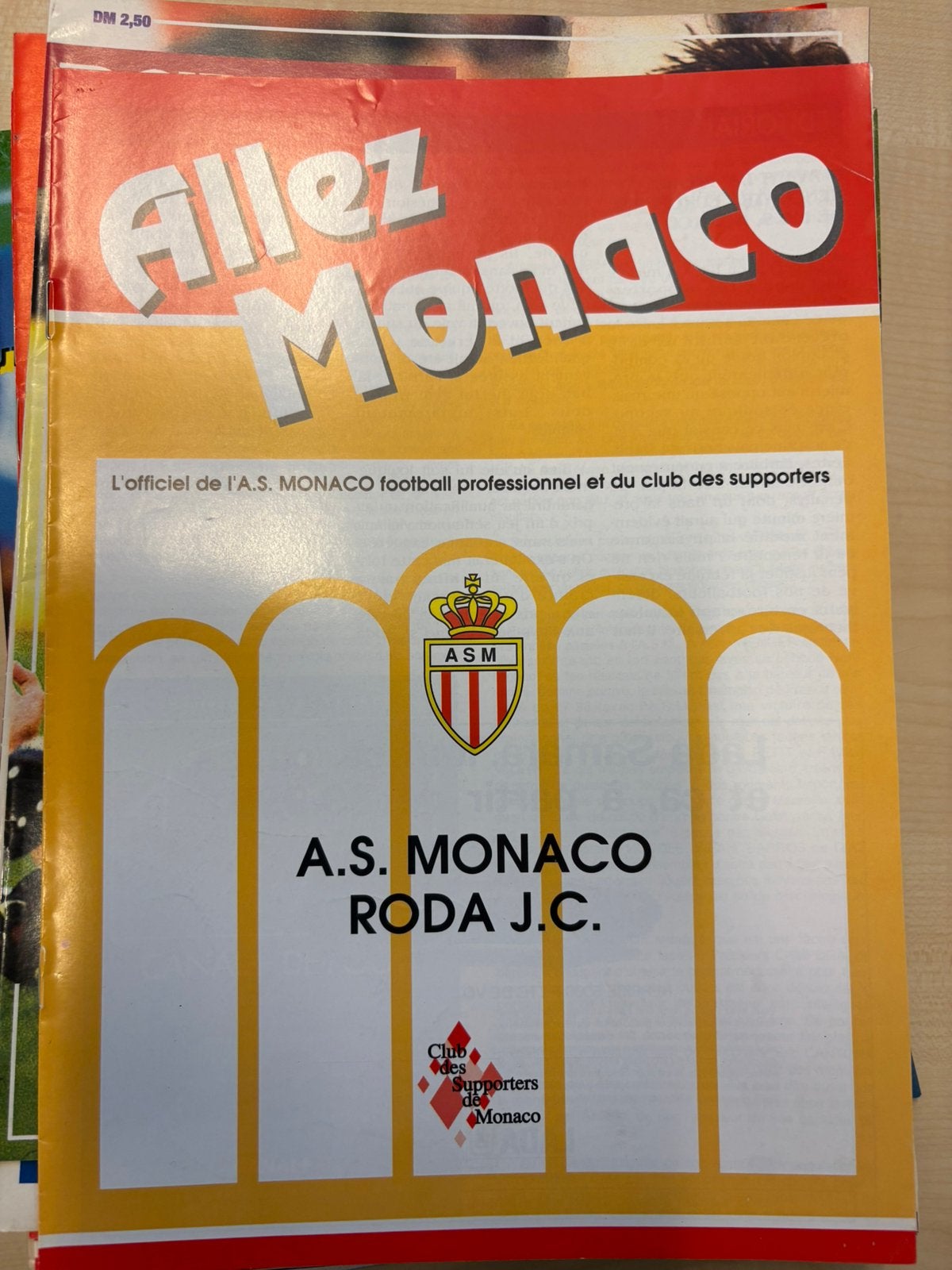 AS Monaco - Roda JC programmaboekje, Verzamelen, Ophalen of Verzenden, Zo goed als nieuw, Roda JC, Boek of Tijdschrift