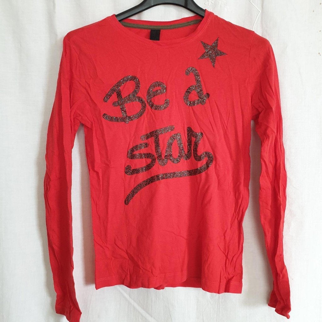 Leuke rode longsleeve, Be A Star. Mt 146/152. Merk Jill, Meisje, ., Ophalen of Verzenden, Zo goed als nieuw