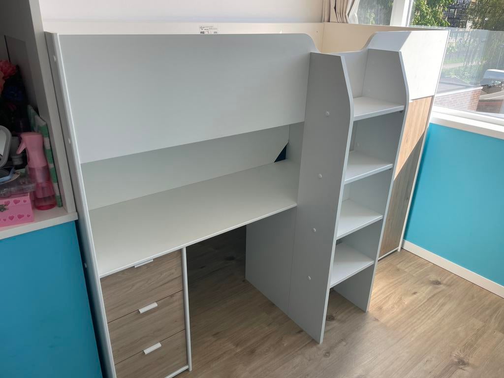 Halfhoogslaper Tom met kast 90x200, Ophalen, Zo goed als nieuw, Halfhoogslaper