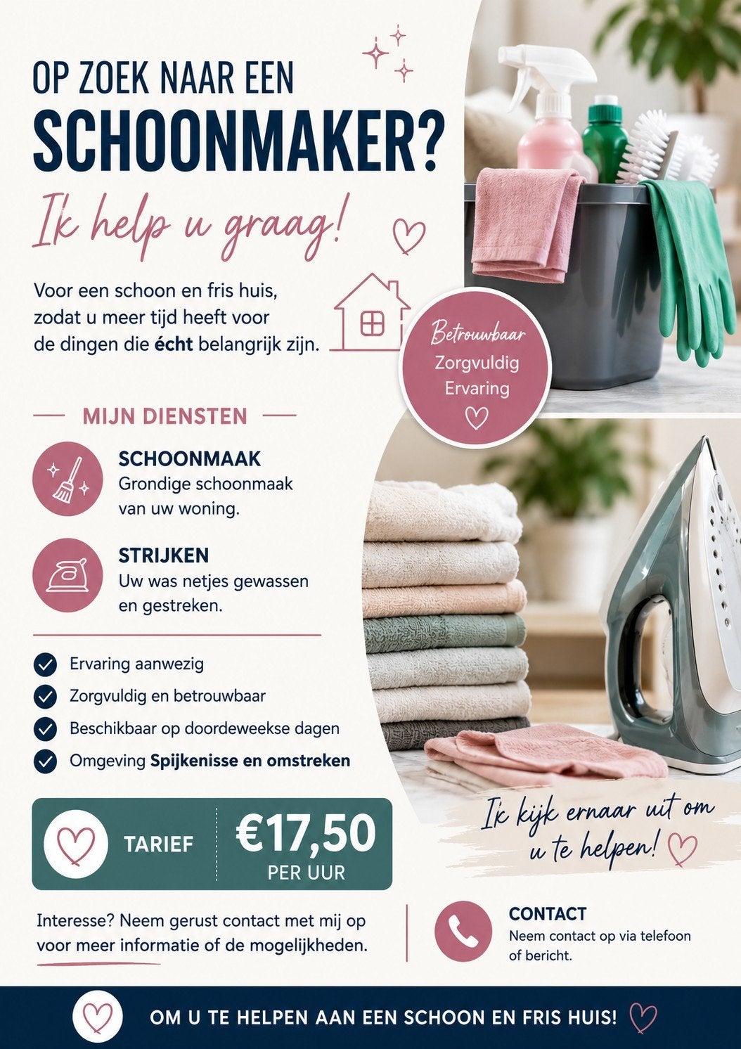 Schoonmaak hulp aangeboden, Vanaf 10 jaar, Overige vormen