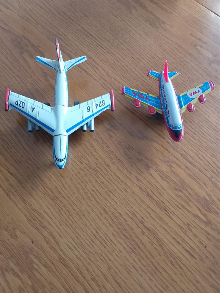 Vintage Speelgoed Vliegtuigen - TWA & Orient Air Lines, Antiek en Kunst, Antiek | Speelgoed, Ophalen