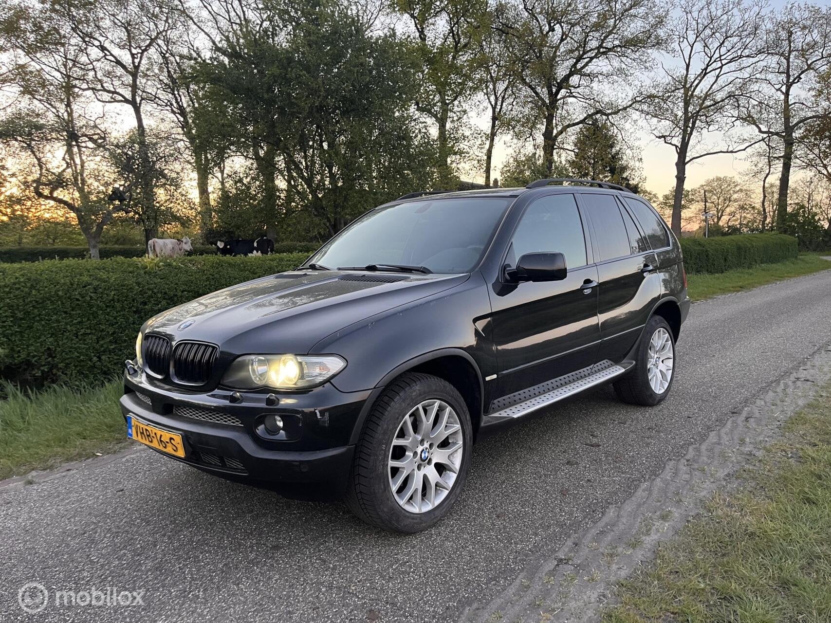 BMW X5 3.0D 2004 Grijs Kenteken Facelift Automaat Leer 4x4, Auto's, Automaat, Parkeersensor, Gebruikt, Overige carrosserieën