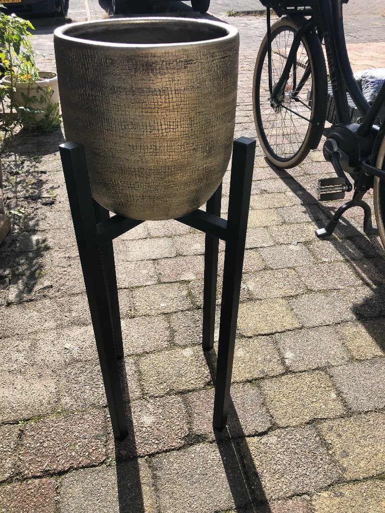 Bloempot met standaard, Ophalen, Zo goed als nieuw, Goud