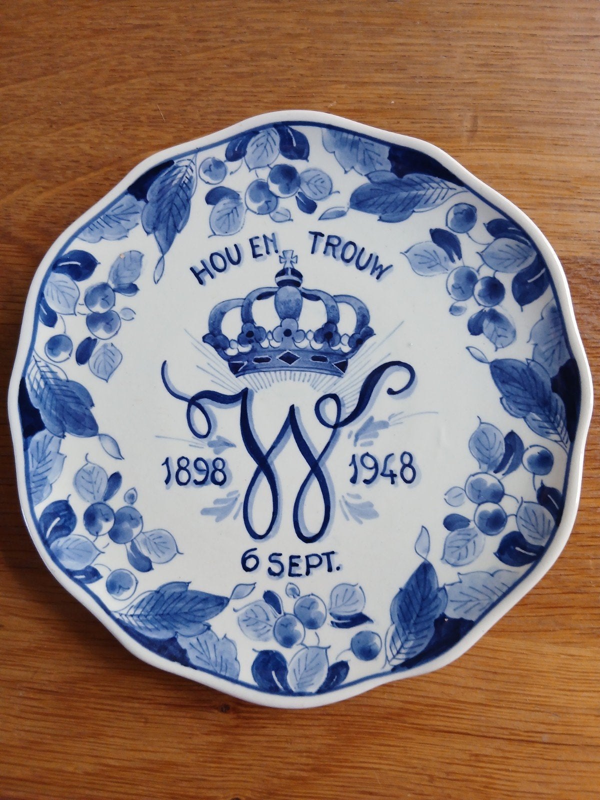 Jubileumwandbordje 50 jr. Koningin Wilhelmina, Ophalen of Verzenden