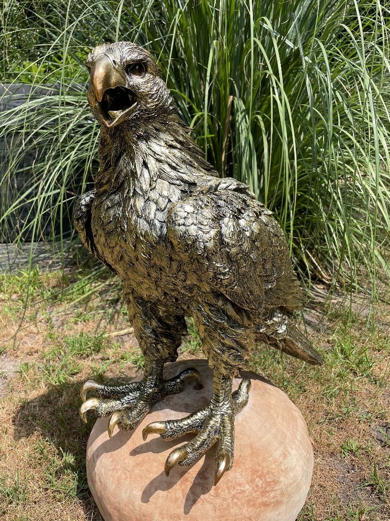 Tuinbeeld Arend antiek goud gazon, tuin, dierentuin, 55 cm, Ophalen, Nieuw, Kunststof, Dierenbeeld