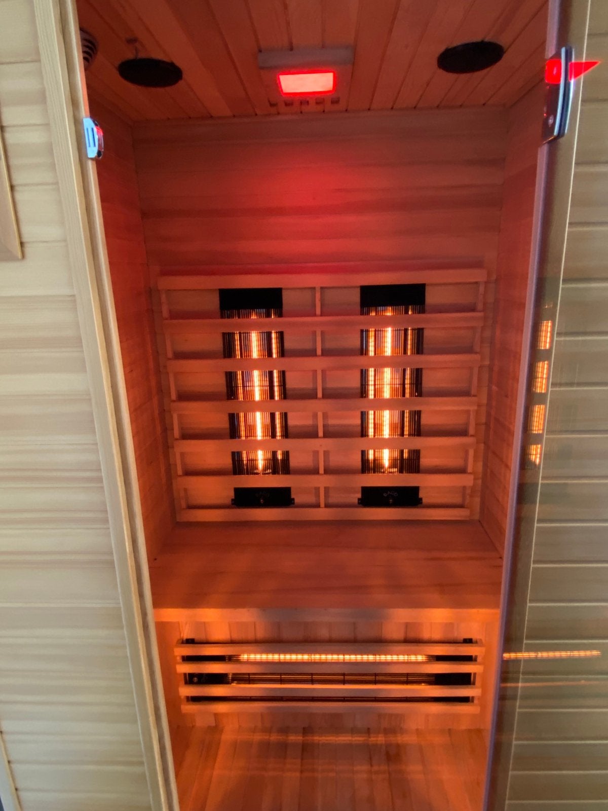 Tweepersoons infraroodsauna, Sport en Fitness, Ophalen, Zo goed als nieuw, Complete sauna