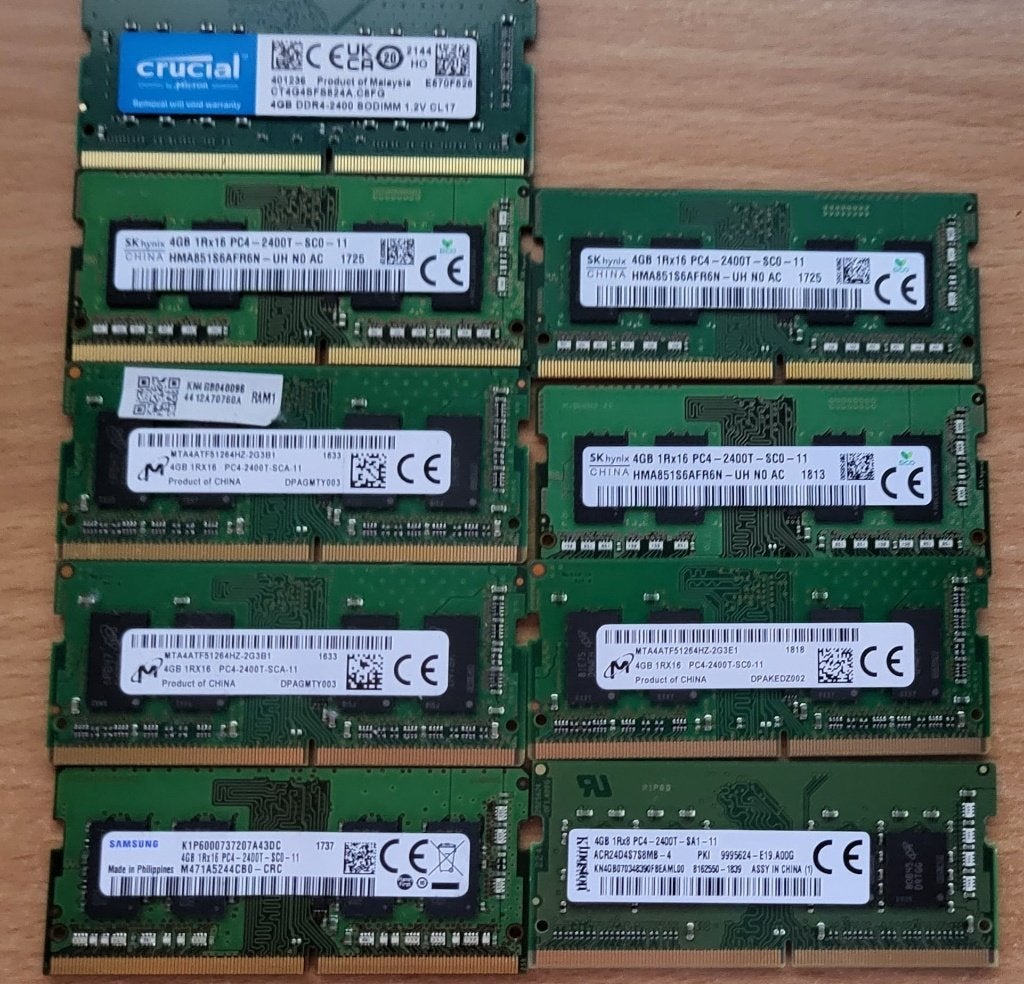 Diverse 4GB DDR4 SODIMM 2400T RAM Laptop Geheugen, Computers en Software, DDR4, Ophalen of Verzenden, Zo goed als nieuw, 2400T
