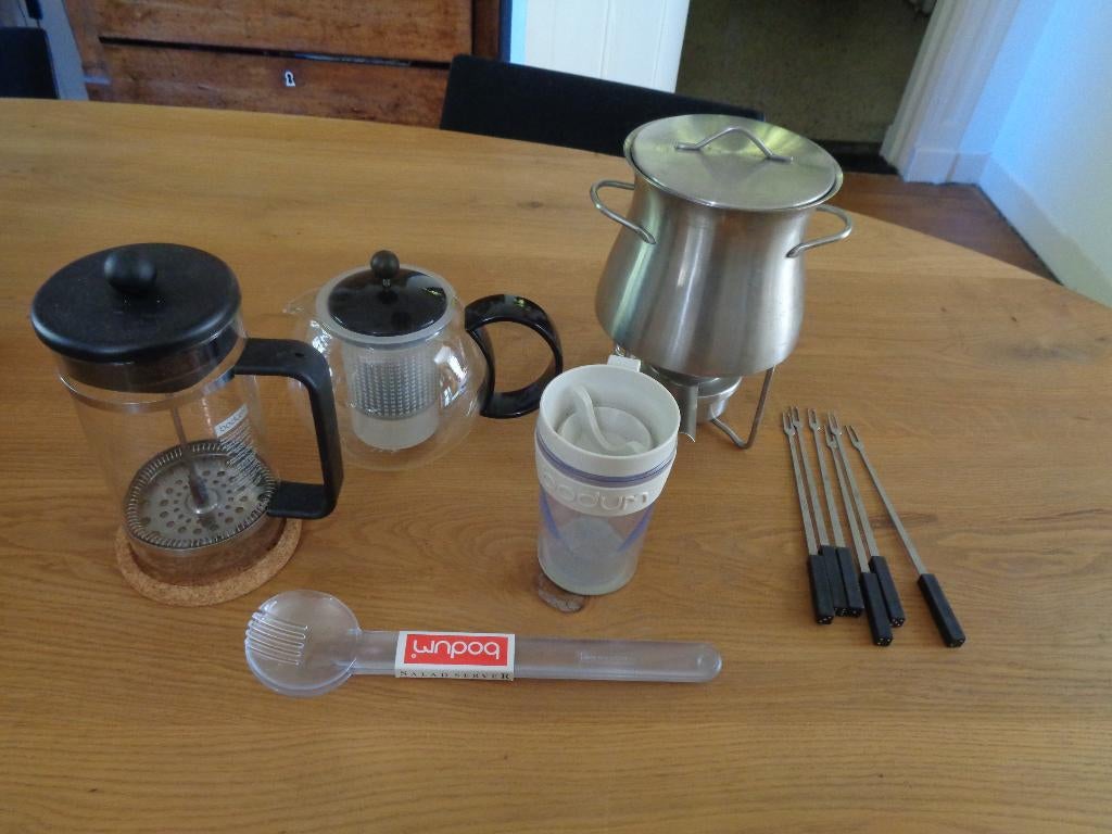 Bodum koffiepress,theepot,saladecouvert., Ophalen of Verzenden, Zo goed als nieuw