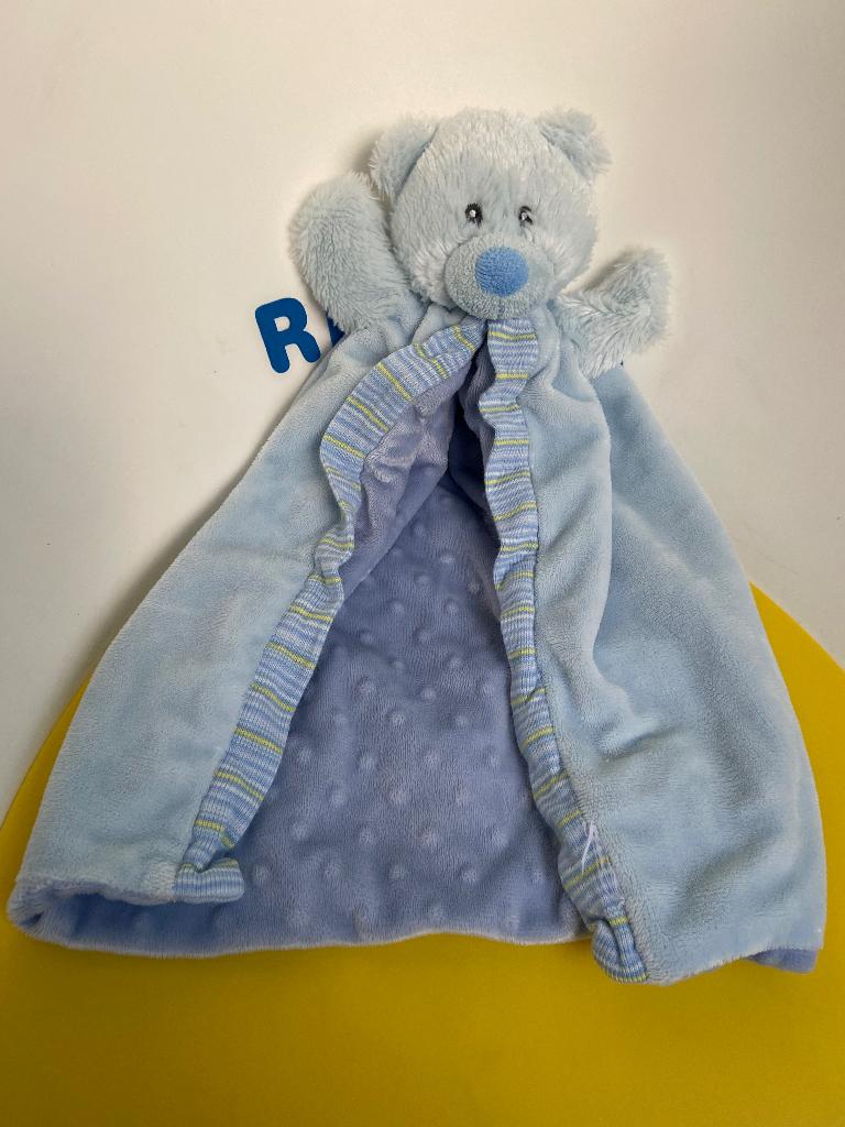 5759 Russ Berrie doek blauw beer, Ophalen of Verzenden, Zo goed als nieuw, Overige typen