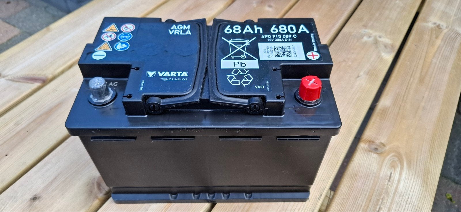 Varta AGM VRLA 68Ah 680A Accu - Zo goed als nieuw, Auto-onderdelen, Ophalen, Gebruikt, Overige automerken