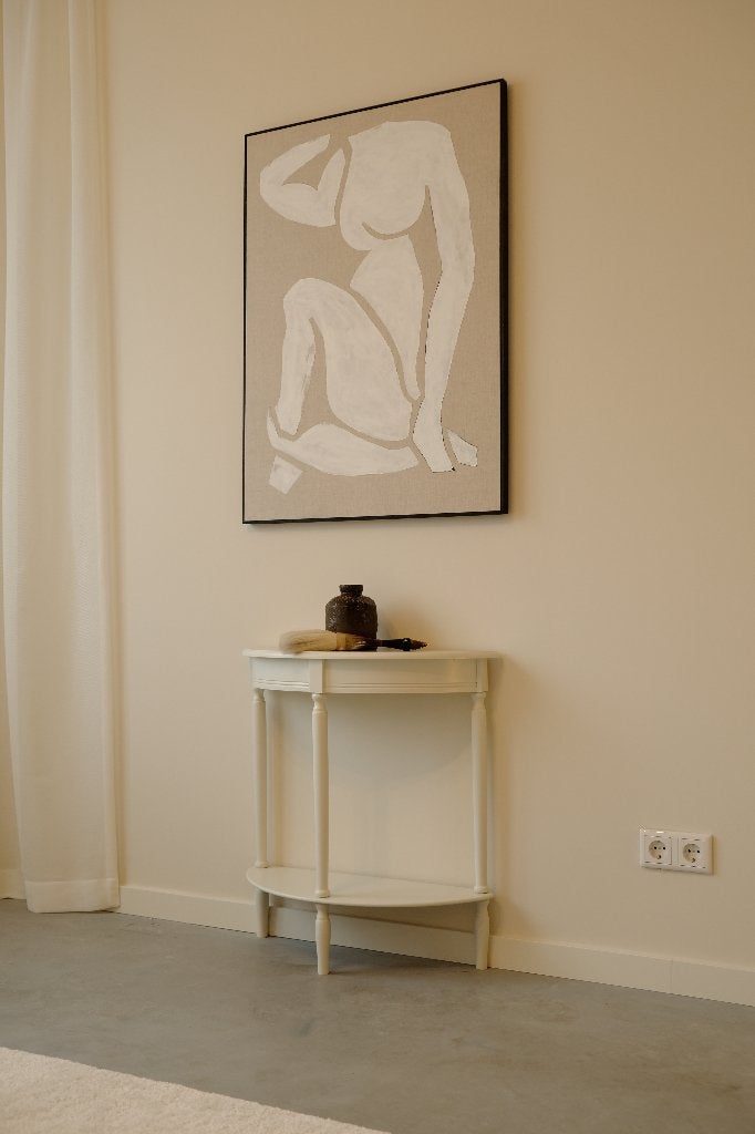 Witte halfronde haltafel VIDI Halvø – 68,5 cm breed, Ophalen, Gebruikt