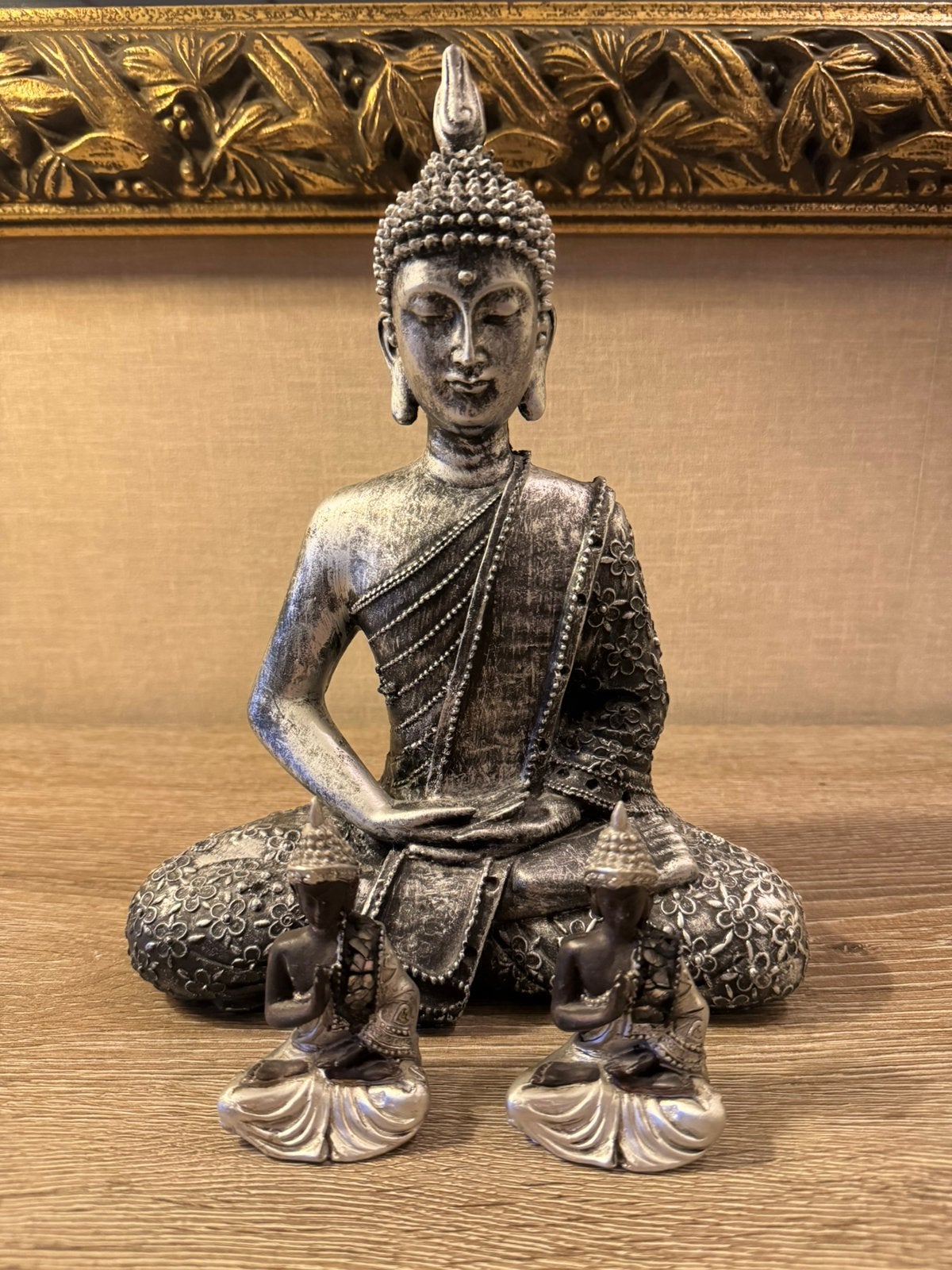 Boeddha items🪷Boeddhisme Boeddhabeelden Canvas, Ophalen, Zo goed als nieuw, Metaal, Zilver