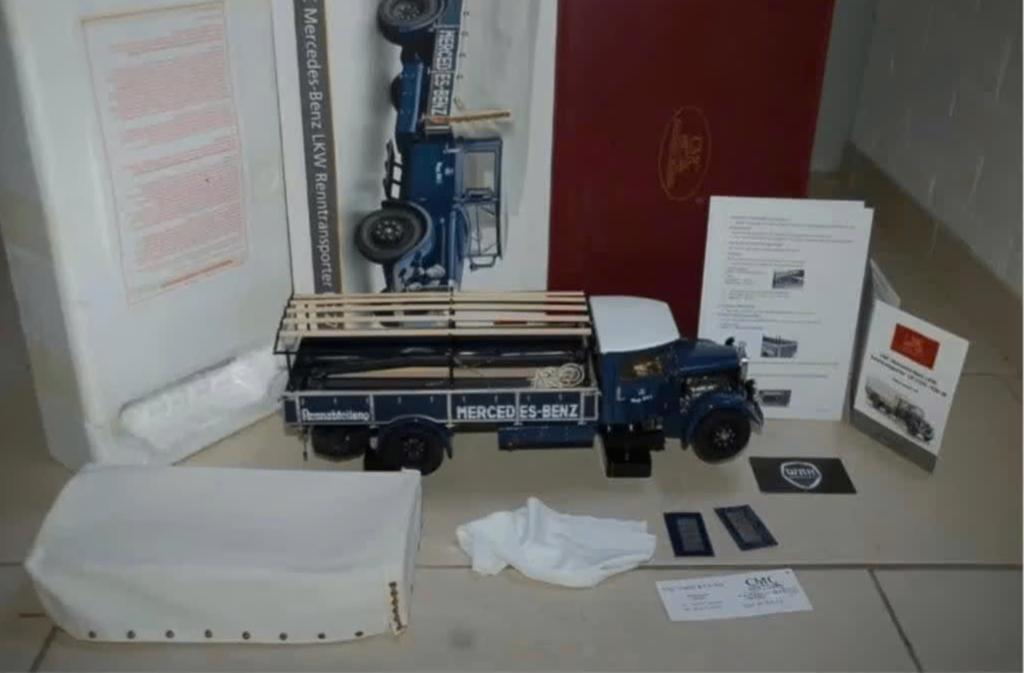 1:18 MERCEDES LKW LO750 RENNTRANSPORTER CMC M-144 WRH, Verzenden, Zo goed als nieuw, Auto, Overige merken