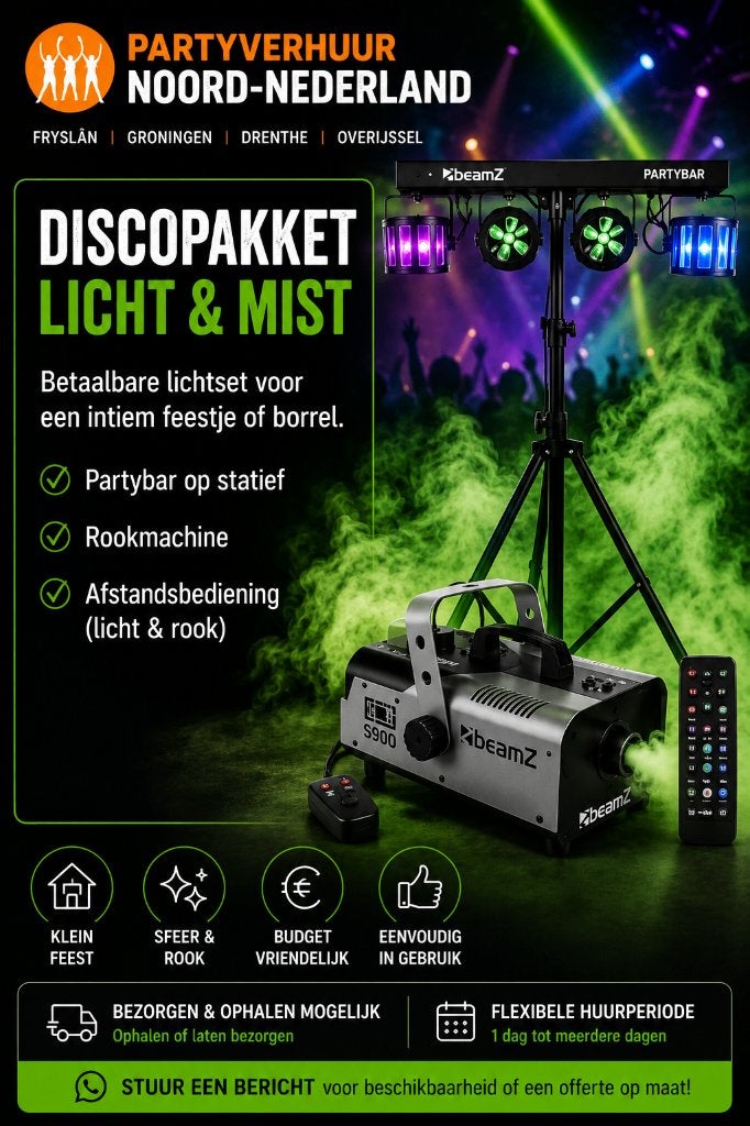 🎉 Discopakket Licht & Mist huren, Ophalen of Verzenden, Zo goed als nieuw, Overige