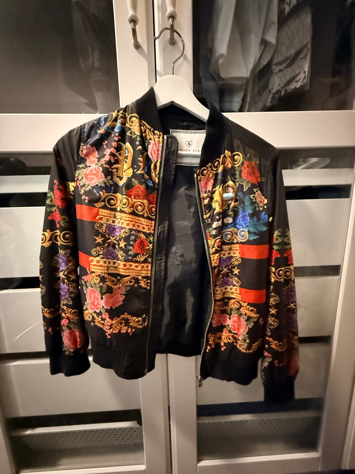 Philipp Plein Junior Bomberjack met Bloemenprint, Ophalen of Verzenden, Zo goed als nieuw, Jongen of Meisje, Jas