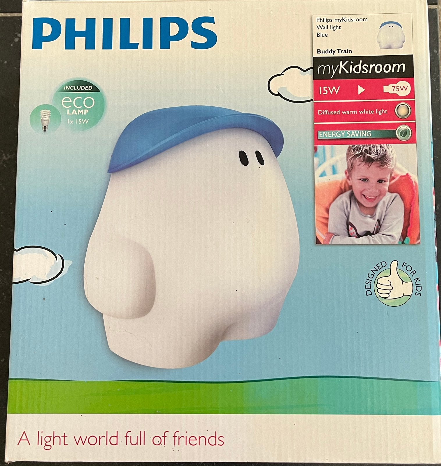 Philips myKidsRoom Buddy Train wandlamp blauw., Ophalen of Verzenden, Nieuw